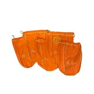 NEW Set of 5 Crown Royal Peach Drawstring Bags - Limited Edition